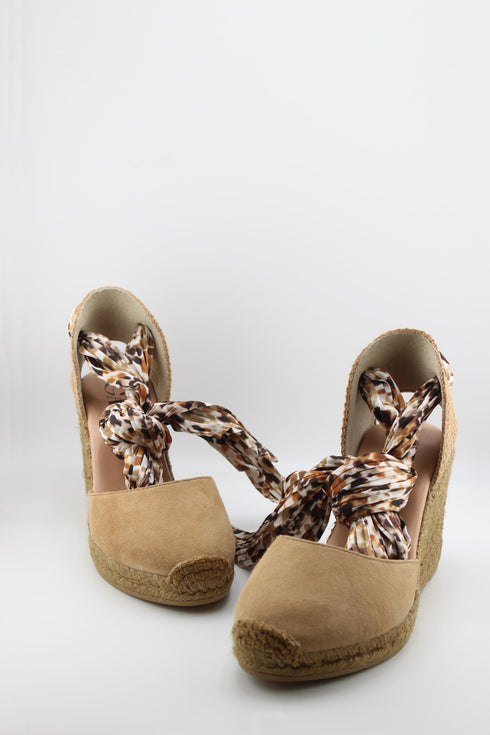 Gaimo Espadrille Wedge Sandal with Scarf Tie